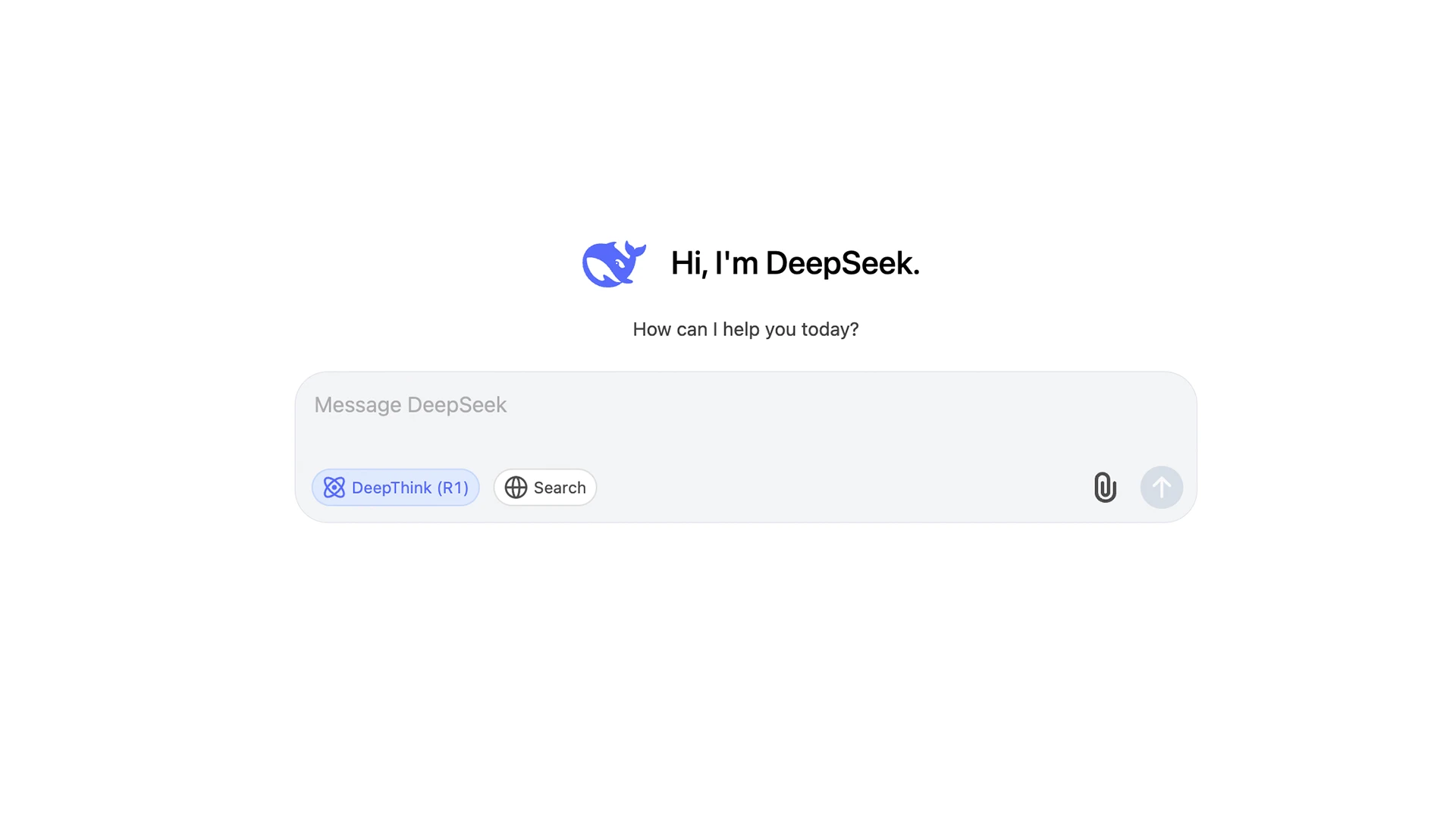 imagen de inicio de DeepSeek para ingresar el prompt