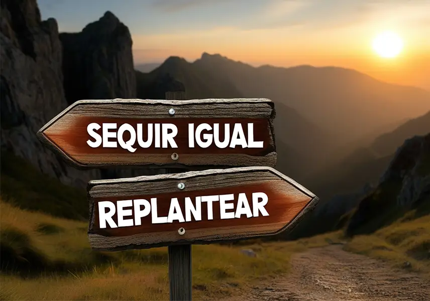 imagen que ulstra si seguir un camino o otro: