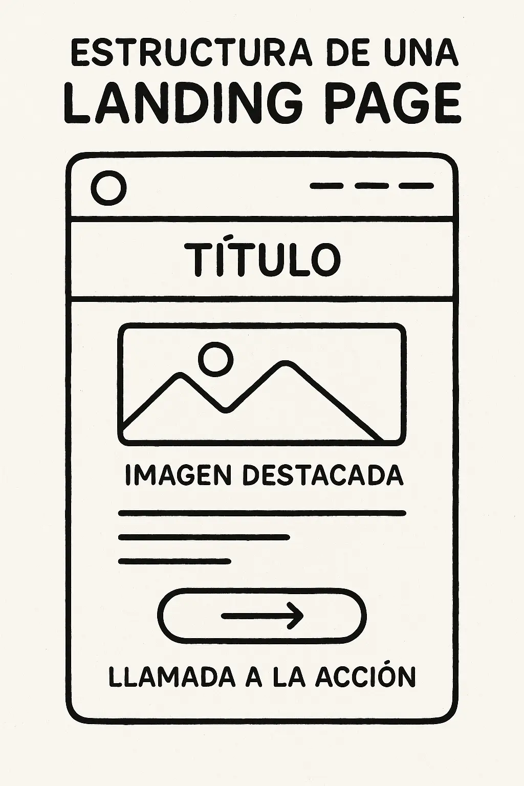 imagen de una estructura de landing page